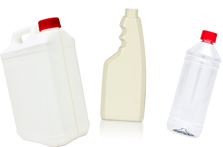 Dunk med silkant sammen med flasker