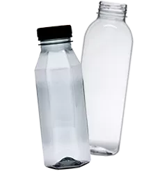 PET-flasker, der fås i genbrugsmaterialer