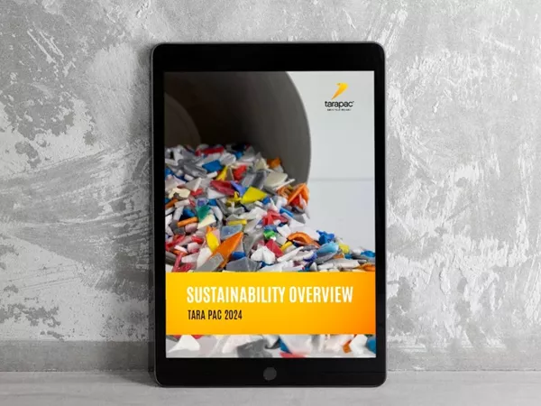 Bæredygtighedsrapport i engelsk version på tablet