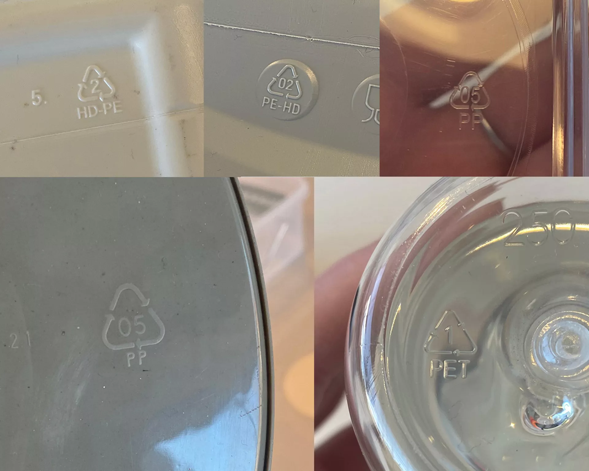 Materialbeteckning på förpackningar