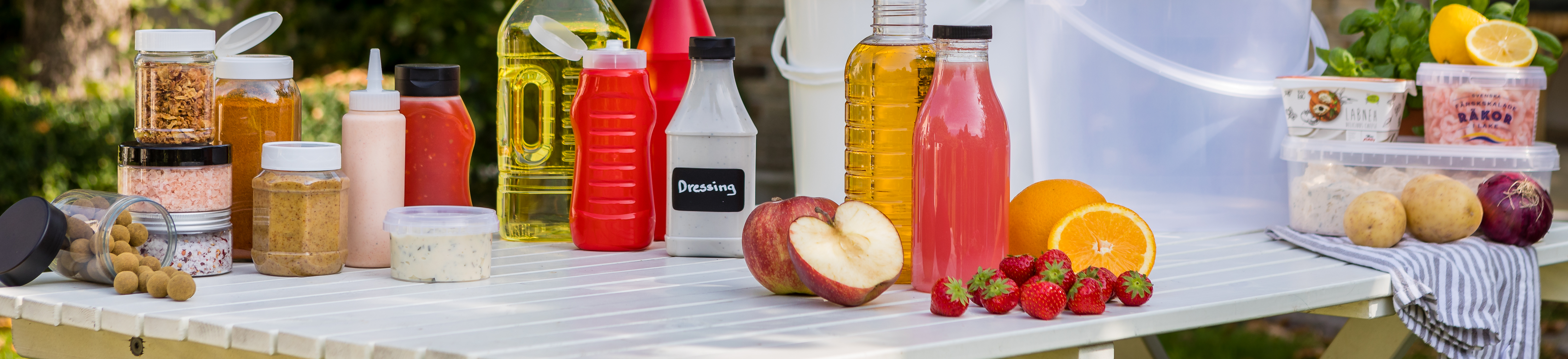 Plastemballasje for næringsmidler og andre produkter